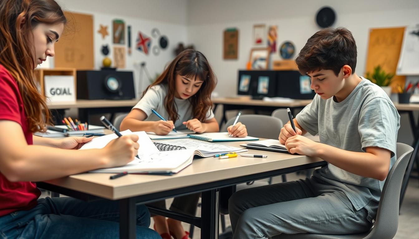 Student preparing for exams with study materials